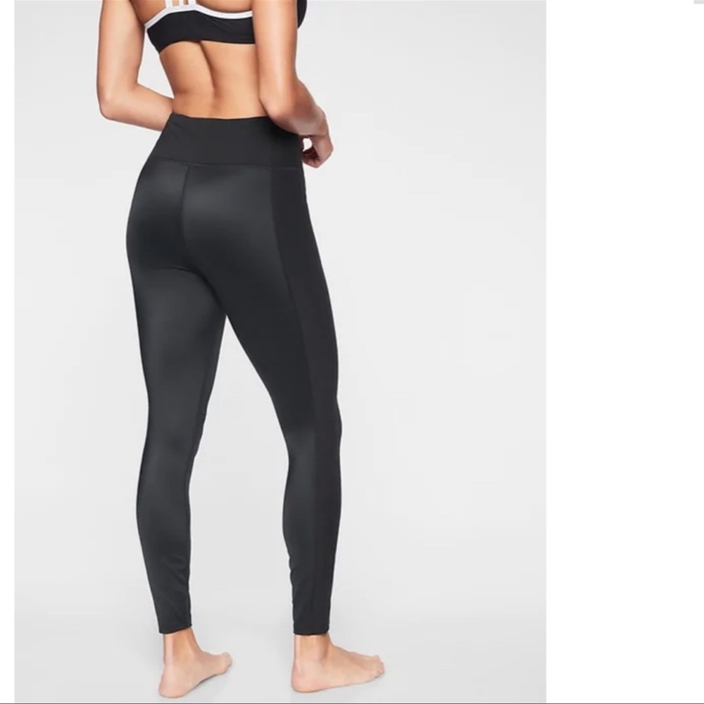 Athleta Cloudbreaker Rib Paddle Swim Tight Black High Rise AquaRib-XXS